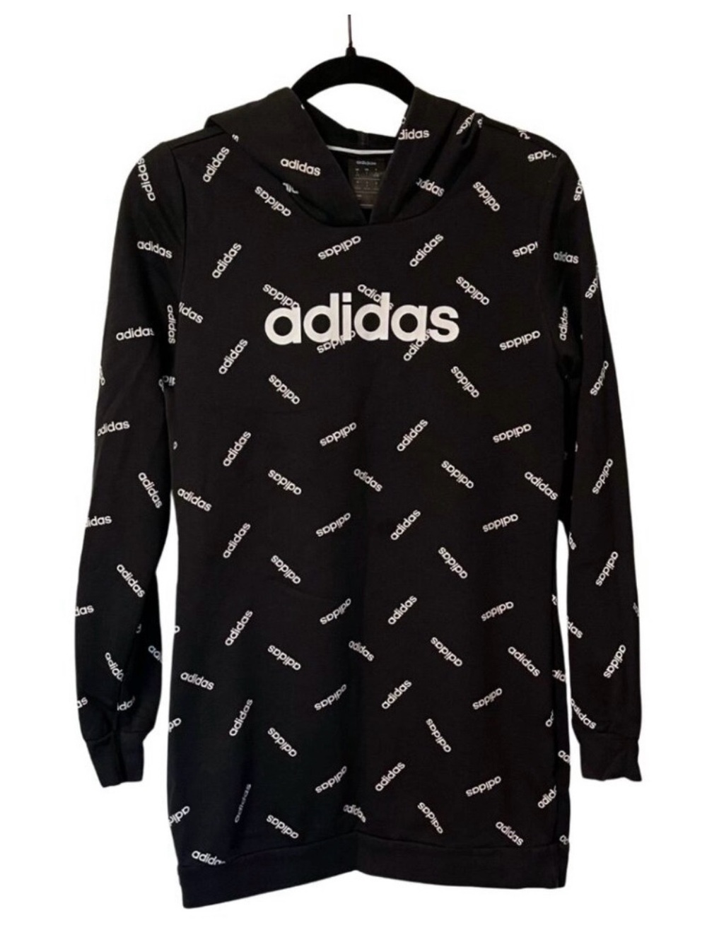 adidas Black White Logo Allover Hoodie